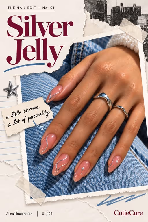 CutieCure slideshow, slide 1 of 3: AI nail inspiration
