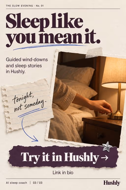 Hushly slideshow, slide 3 of 3: AI sleep coach