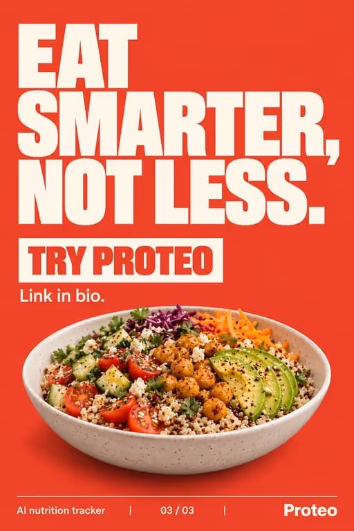 Proteo slideshow, slide 3 of 3: AI nutrition tracker